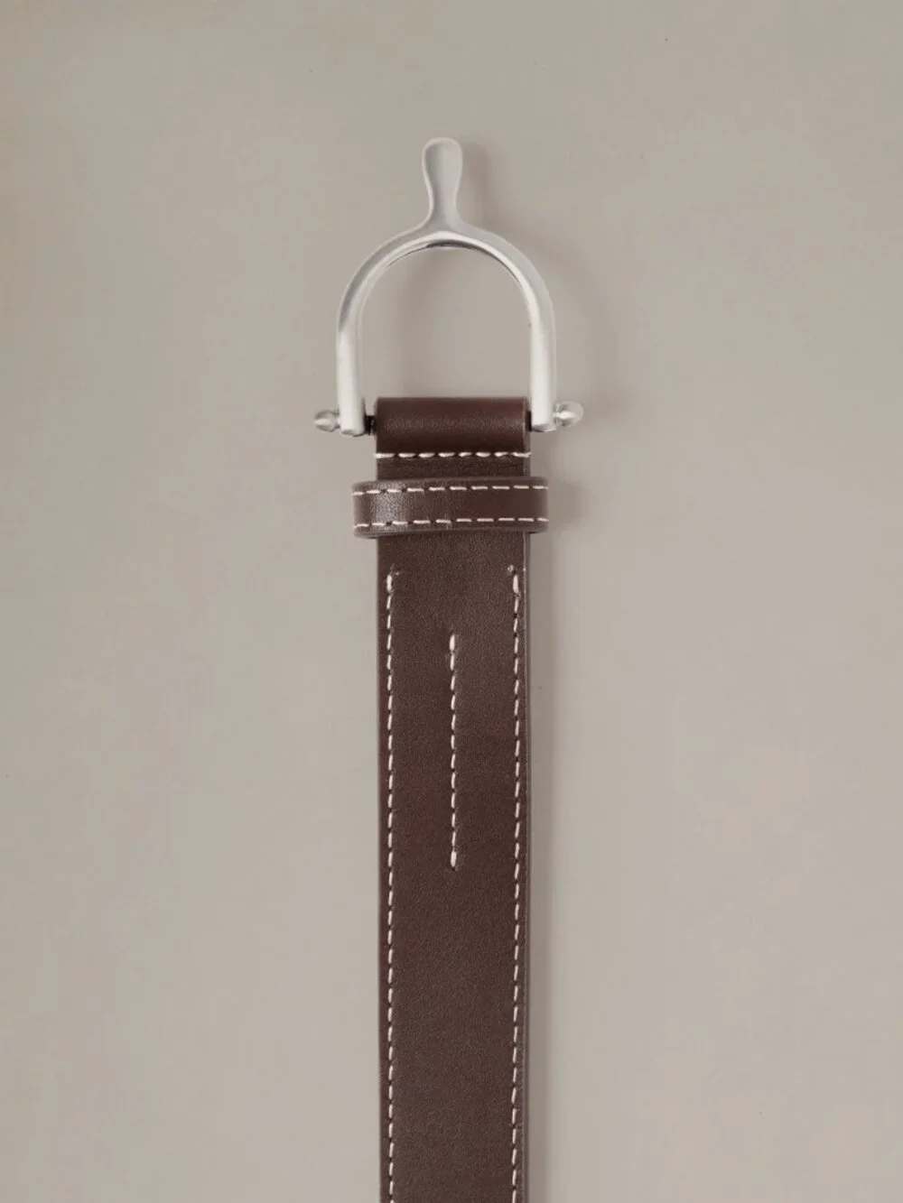 J McLaughlin Leather Spur Buckle Belt - Dark Brown NEW